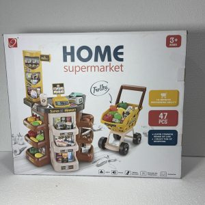Home Supermarket Caja Registradora, Coche de Compras x 47 Pcs