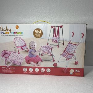 Kit de Andadera, Columpio, Bambineto, Carriola y Silla Mecedora de Plástico y Tela