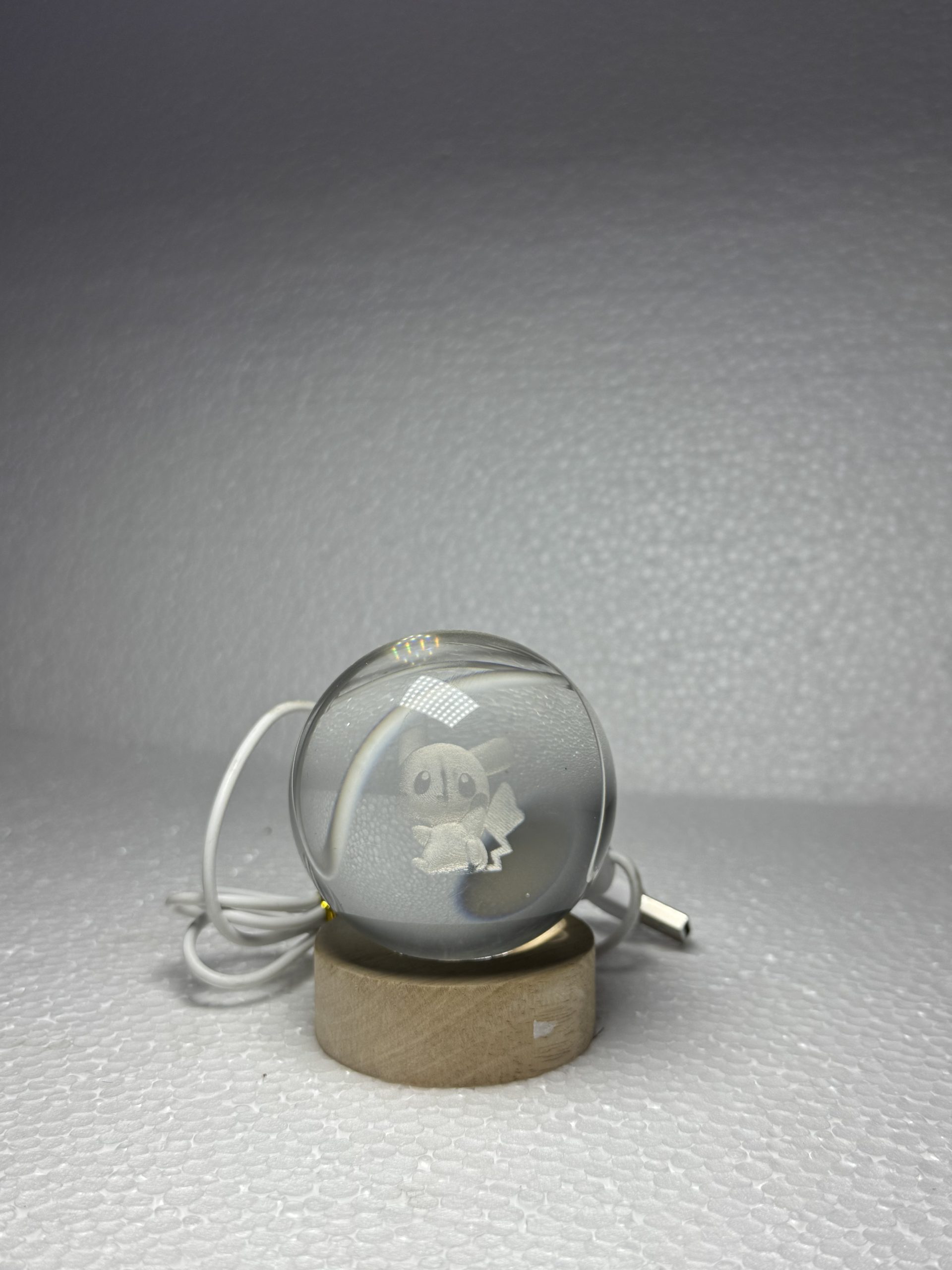 Lámpara de Cristal con Luz Nocturna