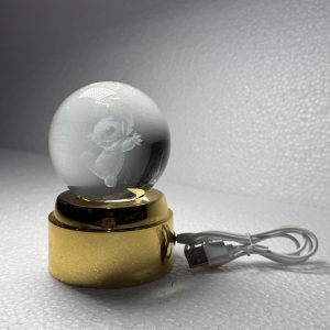 Lámpara de Cristal con Personaje con Base Giratoria